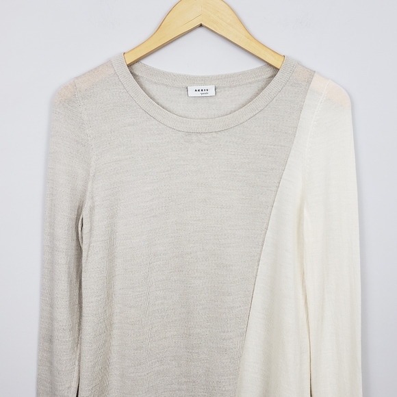 A-K-R-I-S-  •punto 100% Wool Color Blocked Sweater - Picture 2 of 8